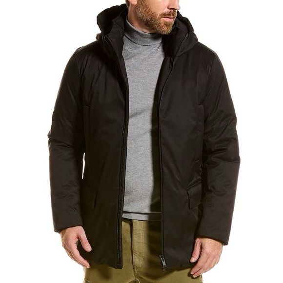 THEORY Men’s Allan Jasper Goose Down Hooded Puffer Jacket Size Large